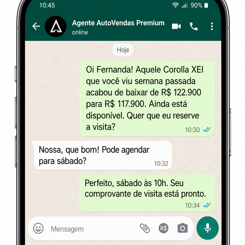 Conversa de WhatsApp com alerta de baixa de preço da casa